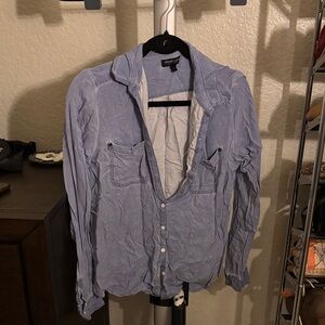 About A Girl Light Blue Button-Up Shirt Jacket